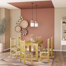Conjunto de Mesa com 6 Cadeiras Minas Cerejeira