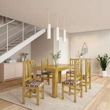 Conjunto de Mesa com 6 Cadeiras Vila Cerejeira