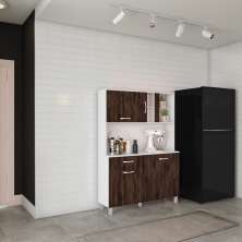 Cozinha Compacta Baden 4 Portas 1 Gaveta Branco e Carvalho