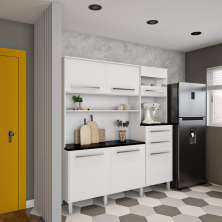 Cozinha Compacta Energia 6 Portas 2 Gavetas Branco