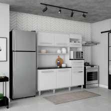 Cozinha Compacta Estupenda 6 Portas 2 Gavetas Branco