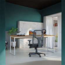 Escrivaninha Steel White Mel e Branca 180 cm