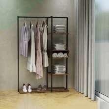 Guard-Roupa Closet Industrial UrbnFlex Preto e Mel 104 cm