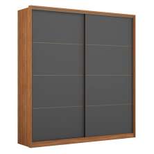 Guarda-Roupa Casal Belga 2 Portas 3 Gavetas Grafito e Amendola