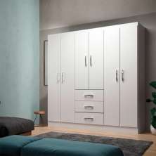Guarda-Roupa Casal Elvian 6 Portas 2 Gavetas Branco