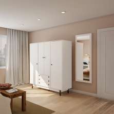 Guarda-Roupa Casal Guararapes 4 Portas 3 Gavetas Branco