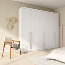 Guarda-Roupa Casal Kilda 6 Portas 6 Gavetas Neve