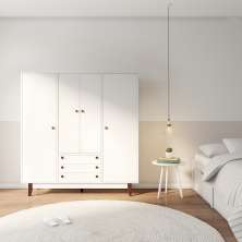 Guarda-Roupa Casal Lima 4 Portas 3 Gavetas Branco