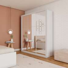 Guarda-Roupa Casal Manu Gold 3 Portas 4 Gavetas Branco