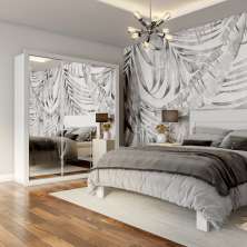 Guarda-Roupa Casal Martina Gold 3 Portas 4 Gavetas Branco