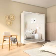 Guarda-Roupa Casal Michele Gold 3 Portas 4 Gavetas Branco