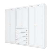 Guarda-Roupa Casal Mississipi 6 Portas 4 Gavetas Branco