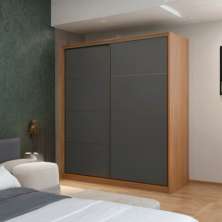Guarda-Roupa Casal Norvi 2 Portas 3 Gavetas Grafito e Amendola