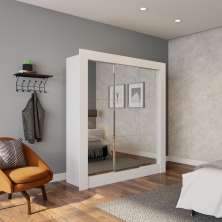 Guarda-Roupa Casal Portalegre 3 Portas 2 Gavetas com 3 Espelhos Branco