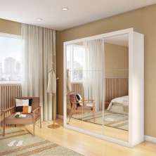 Guarda-Roupa Casal Sabrina Gold 3 Portas 4 Gavetas Branco