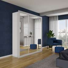 Guarda-Roupa Casal Valentina Gold 3 Portas 4 Gavetas Branco