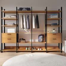 Guarda-Roupa Closet Modulado Clamart 4 Gavetas Freijó e Preto