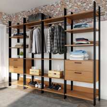 Guarda-Roupa Closet Modulado Colmar 4 Gavetas Freijó e Preto