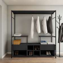 Guarda-Roupa Closet Modulado Léria Casal 2 Gavetas Preto