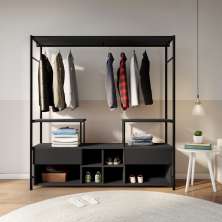 Guarda-Roupa Closet Modulado Lugo Casal 2 Gavetas Preto
