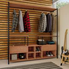 Guarda-Roupa Closet Modulado Vigo Casal 2 Gavetas Madeira e Preto