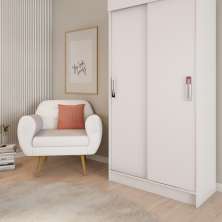 Guarda-Roupa Solteiro Munique 2 Portas Branco