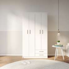Guarda-Roupa Solteiro Sydney 4 Portas 2 Gavetas Branco