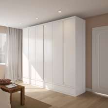 Guarda-Roupa de Casal Suzano 6 Portas 9 Gavetas Neve