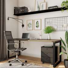 Mesa de Escritório Adare Carvalho 190 cm