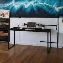 Mesa de Escritório Angelo I Preta 150 cm