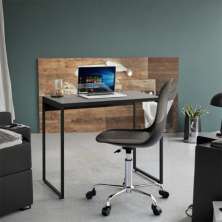 Mesa de Escritório Domo Preta 90 cm