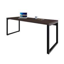 Mesa de Escritório Retangular Miguel Marrom Escuro e Preta 190 cm