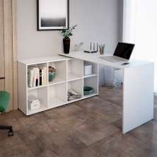 Mesa de Escritório em L Nero Branco