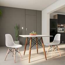 Mesa de Jantar Quadrada Champs Branca 90 cm