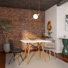 Mesa de Jantar Quadrada Louis Branca 90 cm