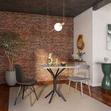 Mesa de Jantar Quadrada Teodora Preta 70 cm
