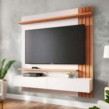 Painel de TV até 65 Polegadas Garlin 2 PT Off White e Freijó