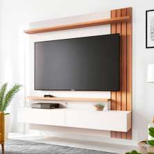 Painel de TV até 65 Polegadas Vianne 2 PT Off White e Freijó