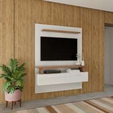 Painel para TV até 60 Polegadas Lichia Off White e Nogueira