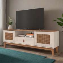Rack Afeto Off White e Noce 160 cm