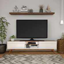 Rack Cambridge I 2 GV Off White com Freijó Touch 218 cm
