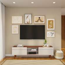 Rack Coventry I 2 GV Off White com Freijó Touch 180 cm