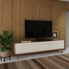 Rack Glasgow I 3 GV Off White com Freijó Touch 218 cm