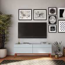 Rack Houston 2 GV Branco Acetinado 146 cm