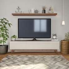 Rack Kingston I 3 GV Off White com Freijó Touch 218 cm