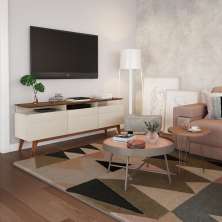 Rack Liverpool II 3 GV Off White com Freijó Touch 180 cm