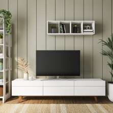 Rack Manchester I 3 GV Branco Acetinado 218 cm