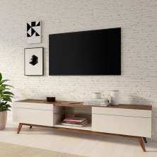 Rack Oxford I 2 GV Off White com Freijó Touch 218 cm