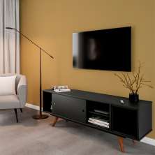 Rack Retrô Berbel Fosco Preto 162 cm