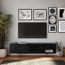 Rack Retrô Bochum Preto 180 cm